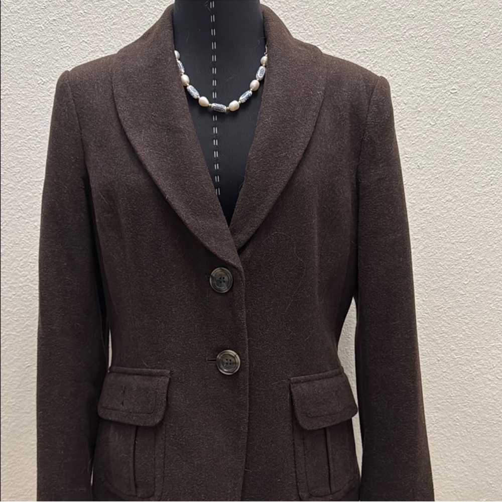 Eddie Bauer Dark Brown Wool Blend Women's Blazer - Picture 7 of 8